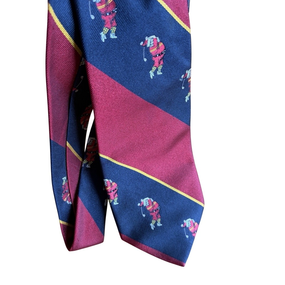 Vintage Nordstrom Mens Tie Christmas Golfing Santa Claus Silk Made in Italy Luxe
